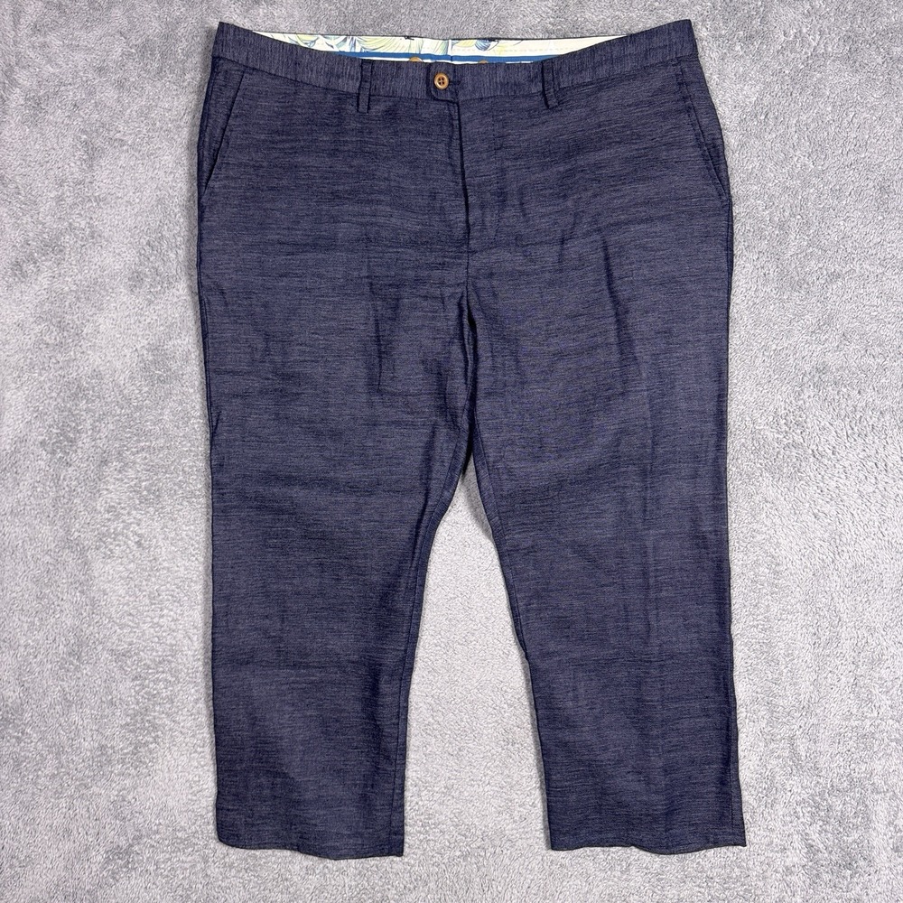 Tommy Bahama Pants Mens 42x26 Linen Herringbone Chino Trouser Suspenders Beach